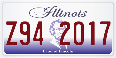 IL license plate Z942017