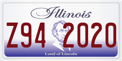 IL license plate Z942020