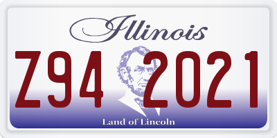 IL license plate Z942021