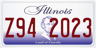 IL license plate Z942023