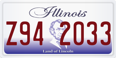 IL license plate Z942033
