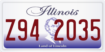 IL license plate Z942035