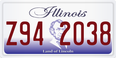 IL license plate Z942038