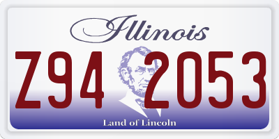 IL license plate Z942053