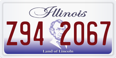 IL license plate Z942067