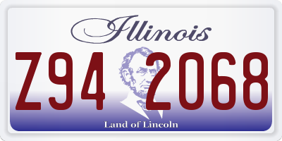 IL license plate Z942068