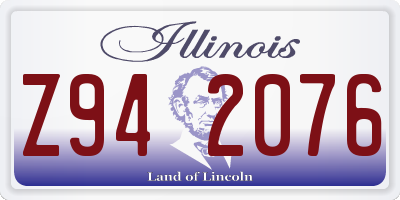 IL license plate Z942076