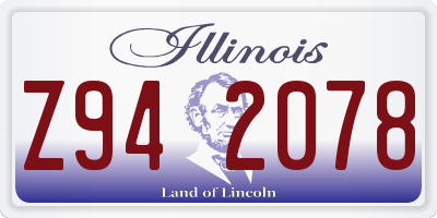 IL license plate Z942078