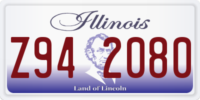 IL license plate Z942080