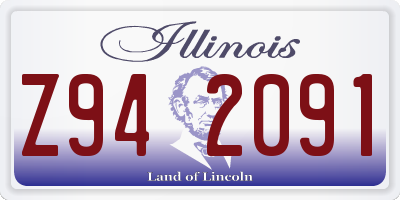 IL license plate Z942091