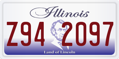 IL license plate Z942097