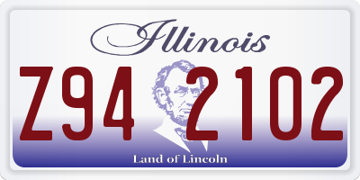 IL license plate Z942102
