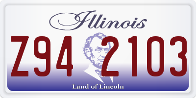 IL license plate Z942103