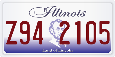 IL license plate Z942105