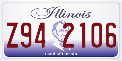 IL license plate Z942106