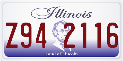 IL license plate Z942116