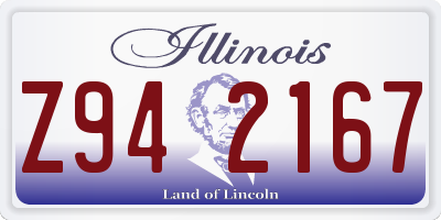 IL license plate Z942167