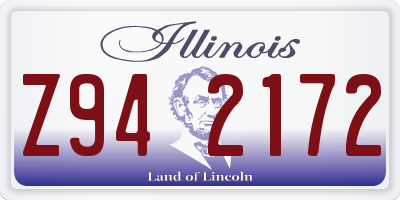 IL license plate Z942172