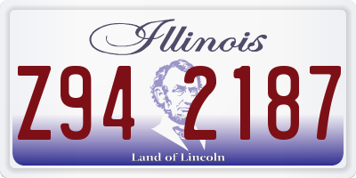 IL license plate Z942187