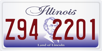 IL license plate Z942201