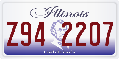 IL license plate Z942207