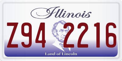 IL license plate Z942216