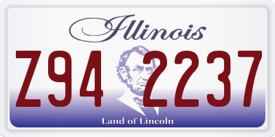 IL license plate Z942237