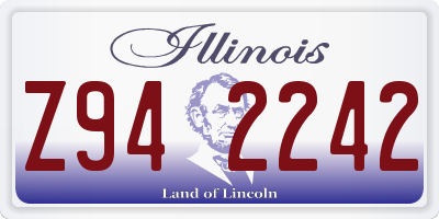 IL license plate Z942242