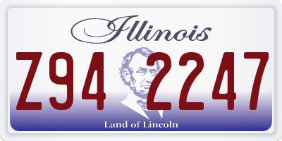IL license plate Z942247