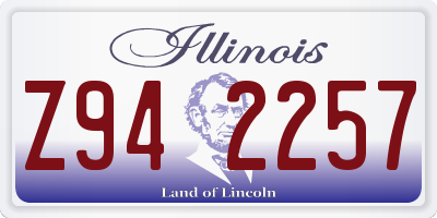 IL license plate Z942257