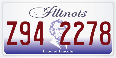IL license plate Z942278