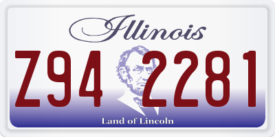 IL license plate Z942281