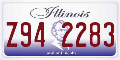 IL license plate Z942283