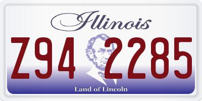 IL license plate Z942285