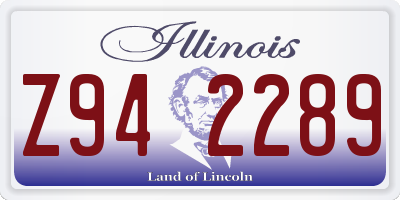 IL license plate Z942289