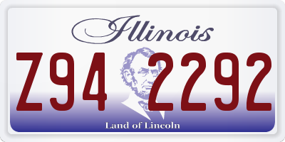IL license plate Z942292