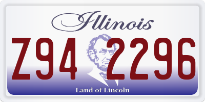 IL license plate Z942296