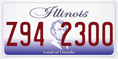 IL license plate Z942300
