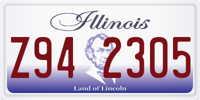 IL license plate Z942305