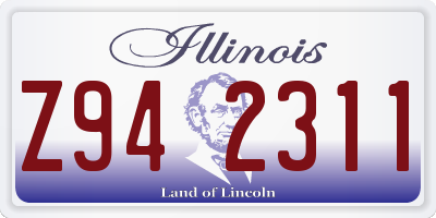 IL license plate Z942311
