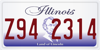 IL license plate Z942314