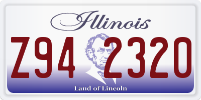 IL license plate Z942320
