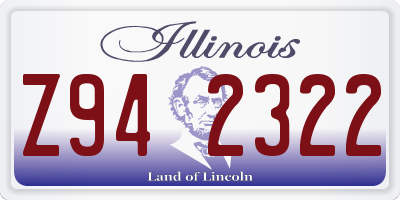 IL license plate Z942322