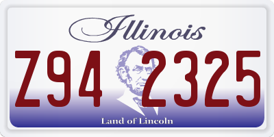 IL license plate Z942325