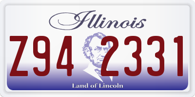 IL license plate Z942331