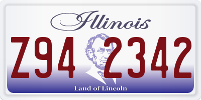 IL license plate Z942342