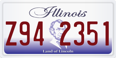 IL license plate Z942351