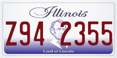 IL license plate Z942355