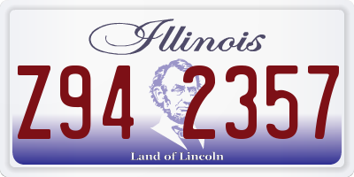 IL license plate Z942357