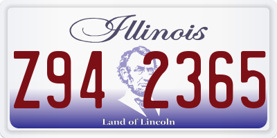 IL license plate Z942365